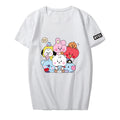 Bulletproof Youth League Q Version Cartoon Animation Around Short-Sleeved T-Shirt Men And Women Tops Summer Clothes