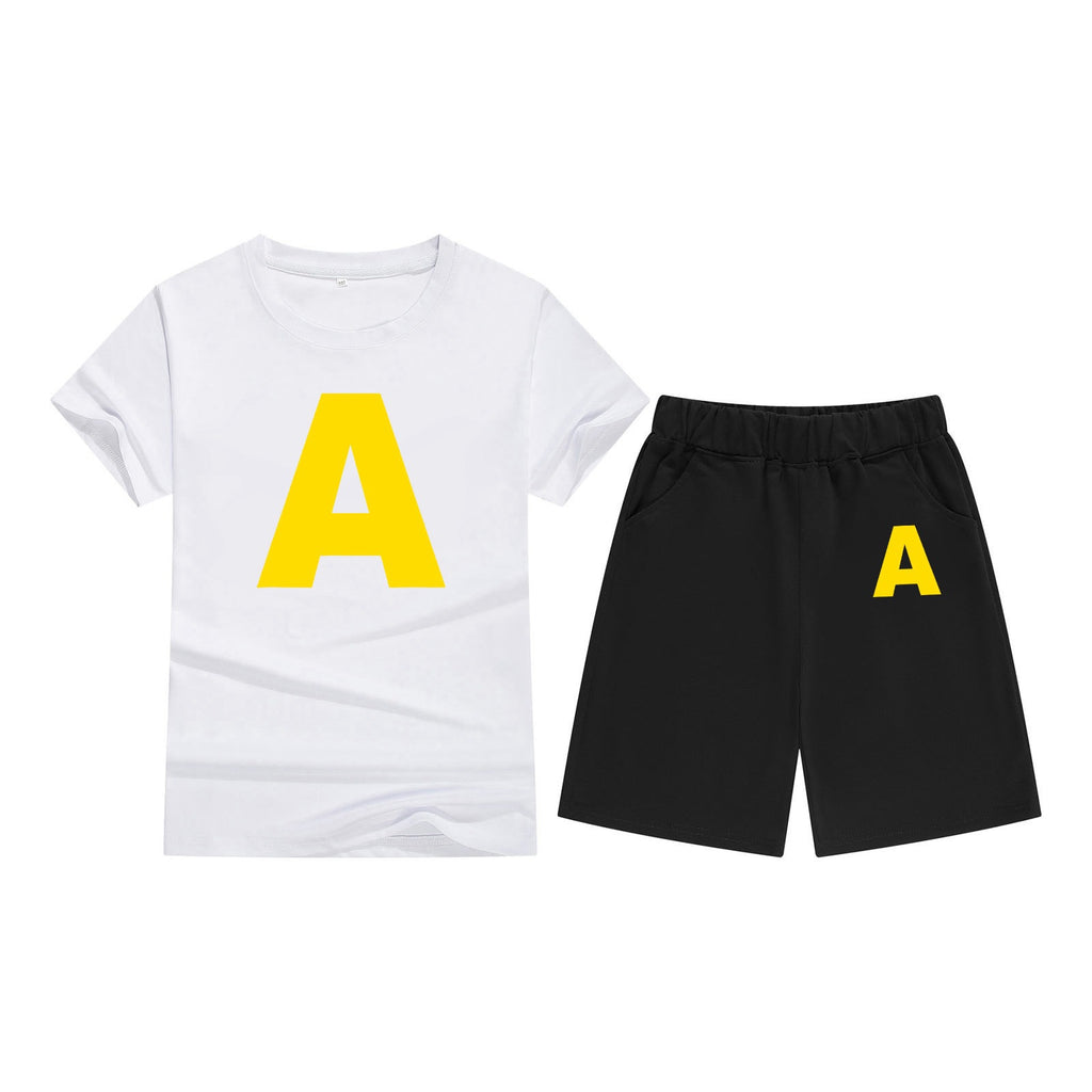 Children's Cotton T-Shirt Short Sleeve Candy Color Comfortable Kids Round Neck T-Shirt Printed Pattern Embroidery