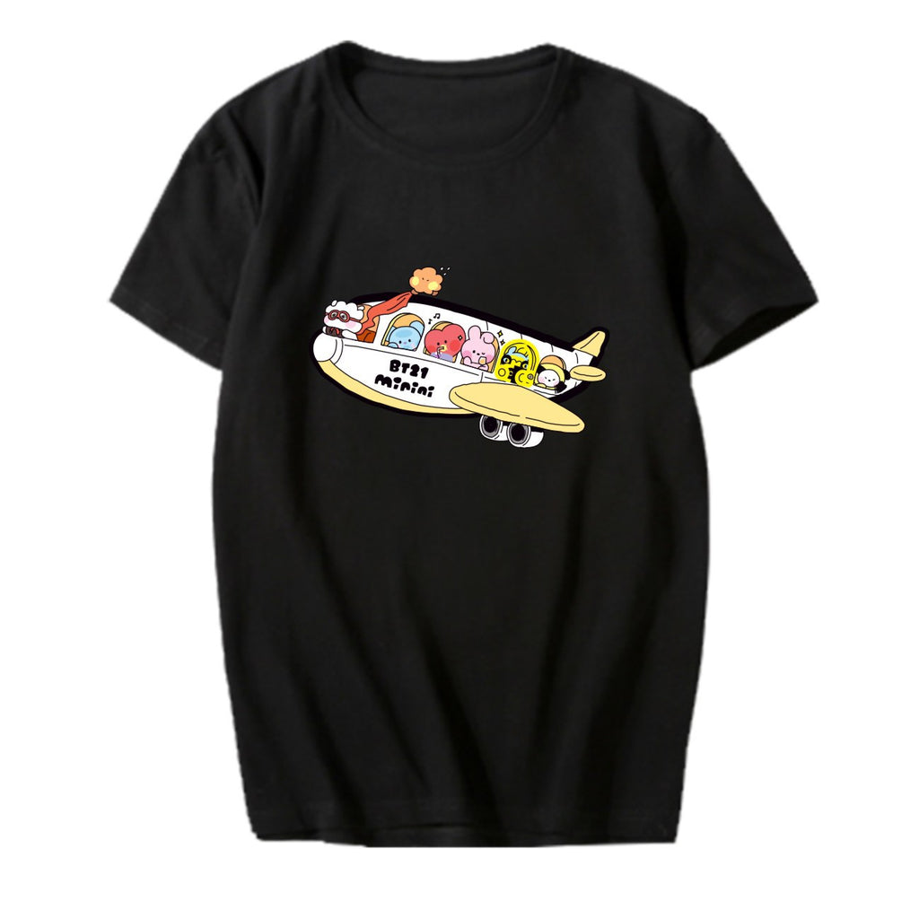 Bulletproof Youth League Anime Cute Version Cartoon Surrounding Aid Clothes With The Same Short-Sleeved T-Shirt Men And Women Tops Summer Clothes