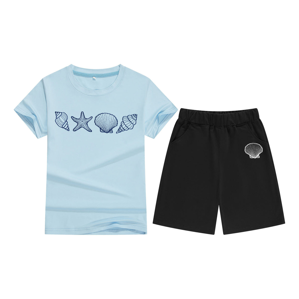 Cotton T-Shirt Short Sleeve Candy Color Comfortable Kids Round Neck Tee Printed Picture Pattern Embroidered Print
