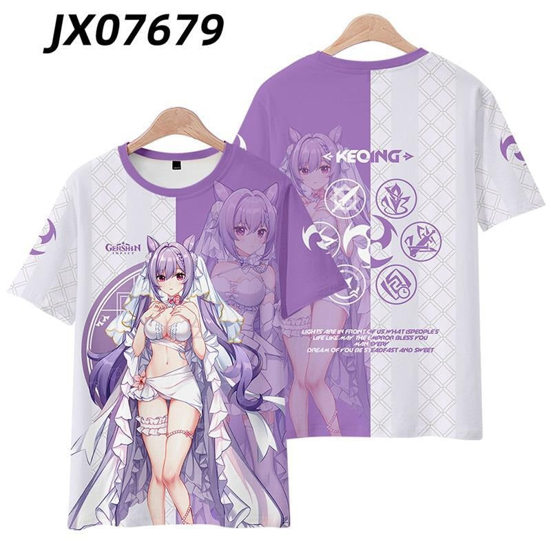 Genshin Impact Short-sleeved T-shirt Tingni Kuaiyu Pain Clothes Summer Animation Cos Clothes