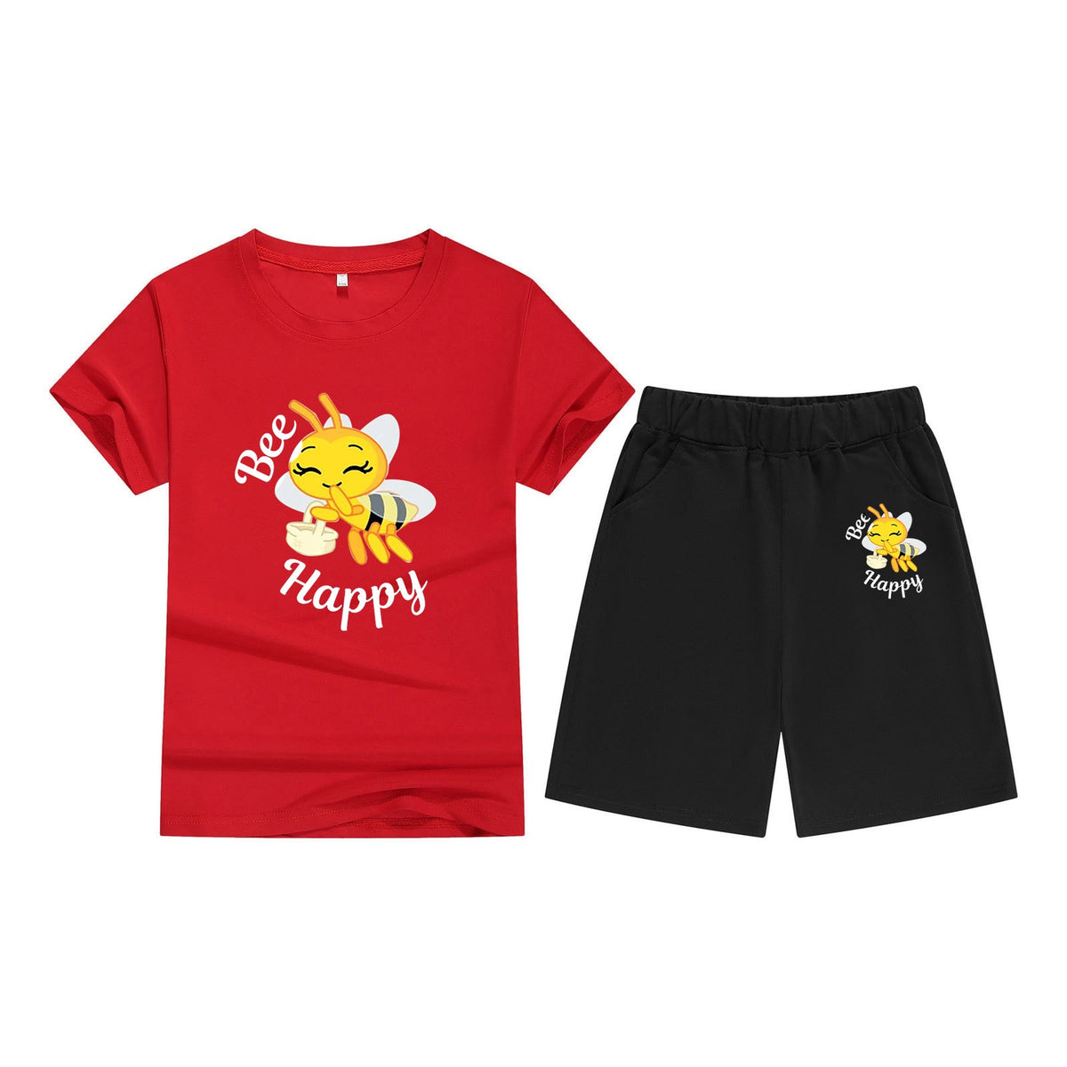 Children's T-Shirt Short Sleeve Candy Color Comfortable Kids Round Neck T-Shirt Printed Picture Pattern Embroidered Print