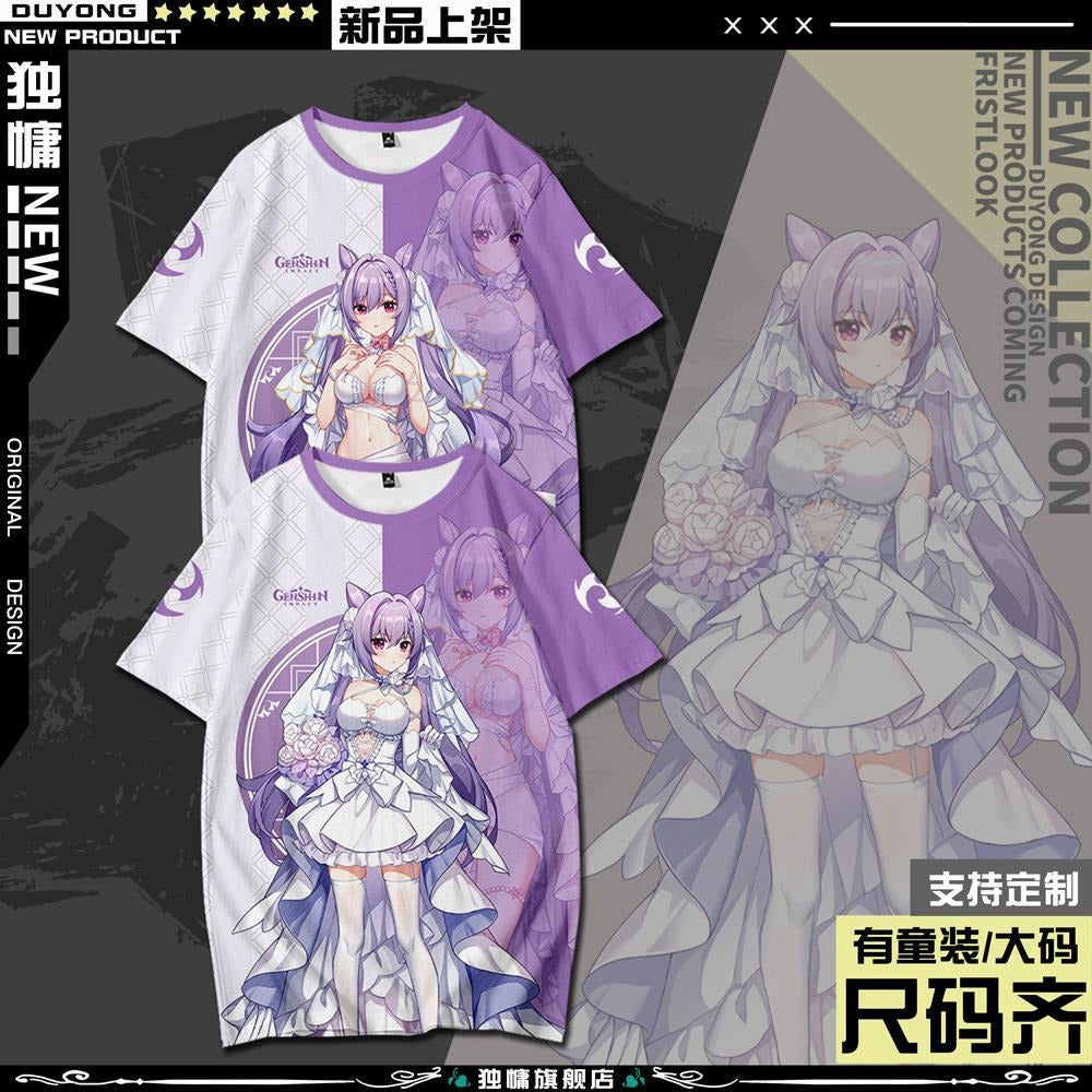 Genshin Impact Short-sleeved T-shirt Tingni Kuaiyu Pain Clothes Summer Animation Cos Clothes