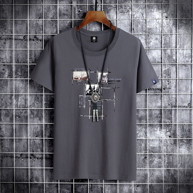 Short sleeve cotton summer man t-shirt casual loost men tshirt cool o-neck oversized t shirt male tee shirt clothes for teens