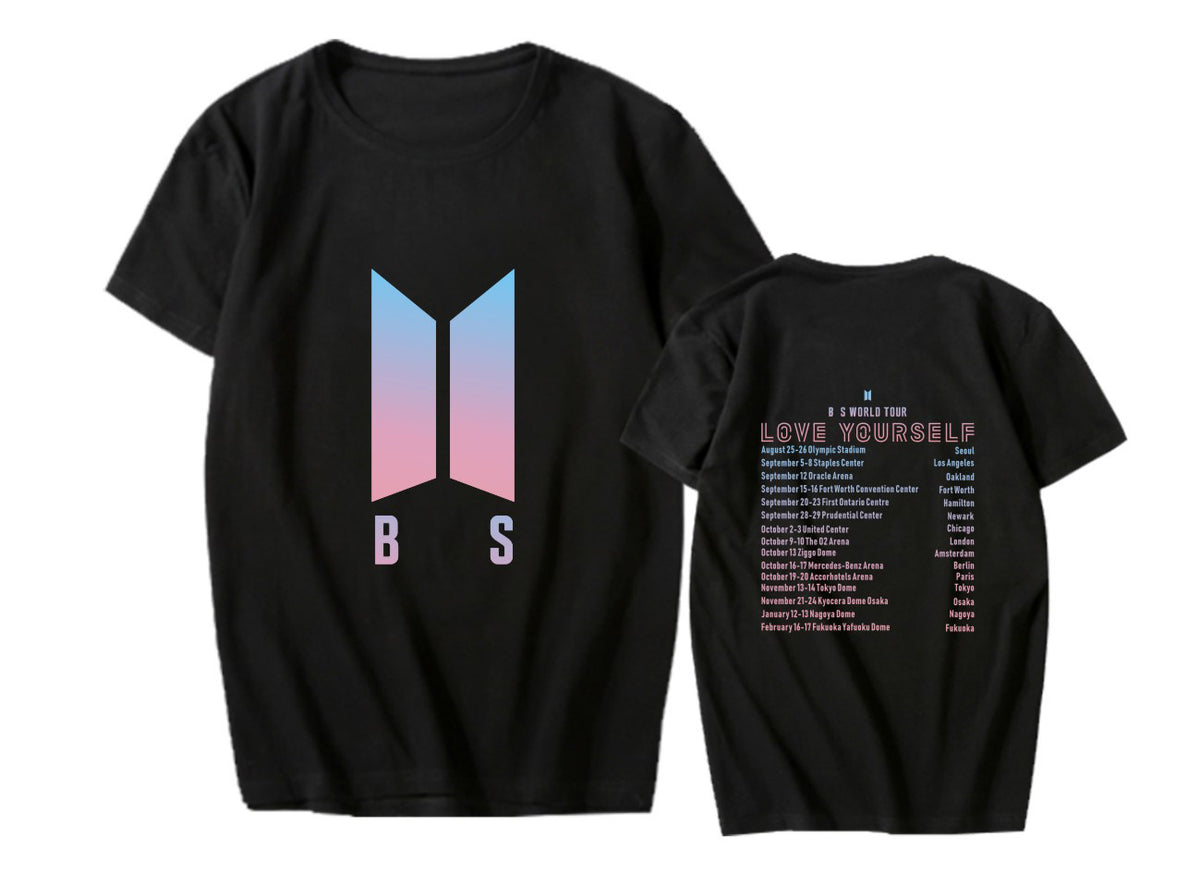 BTS LOVE YOURSELF tour around the support clothes with the same short-sleeved T-shirt