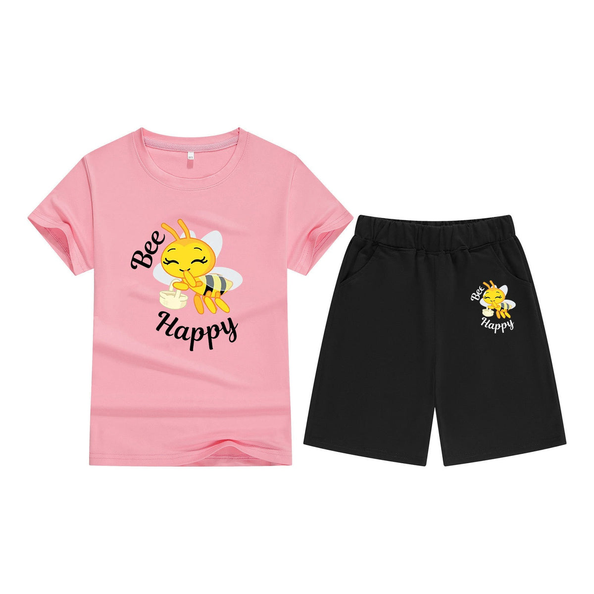 Children's T-Shirt Short Sleeve Candy Color Comfortable Kids Round Neck T-Shirt Printed Picture Pattern Embroidered Print