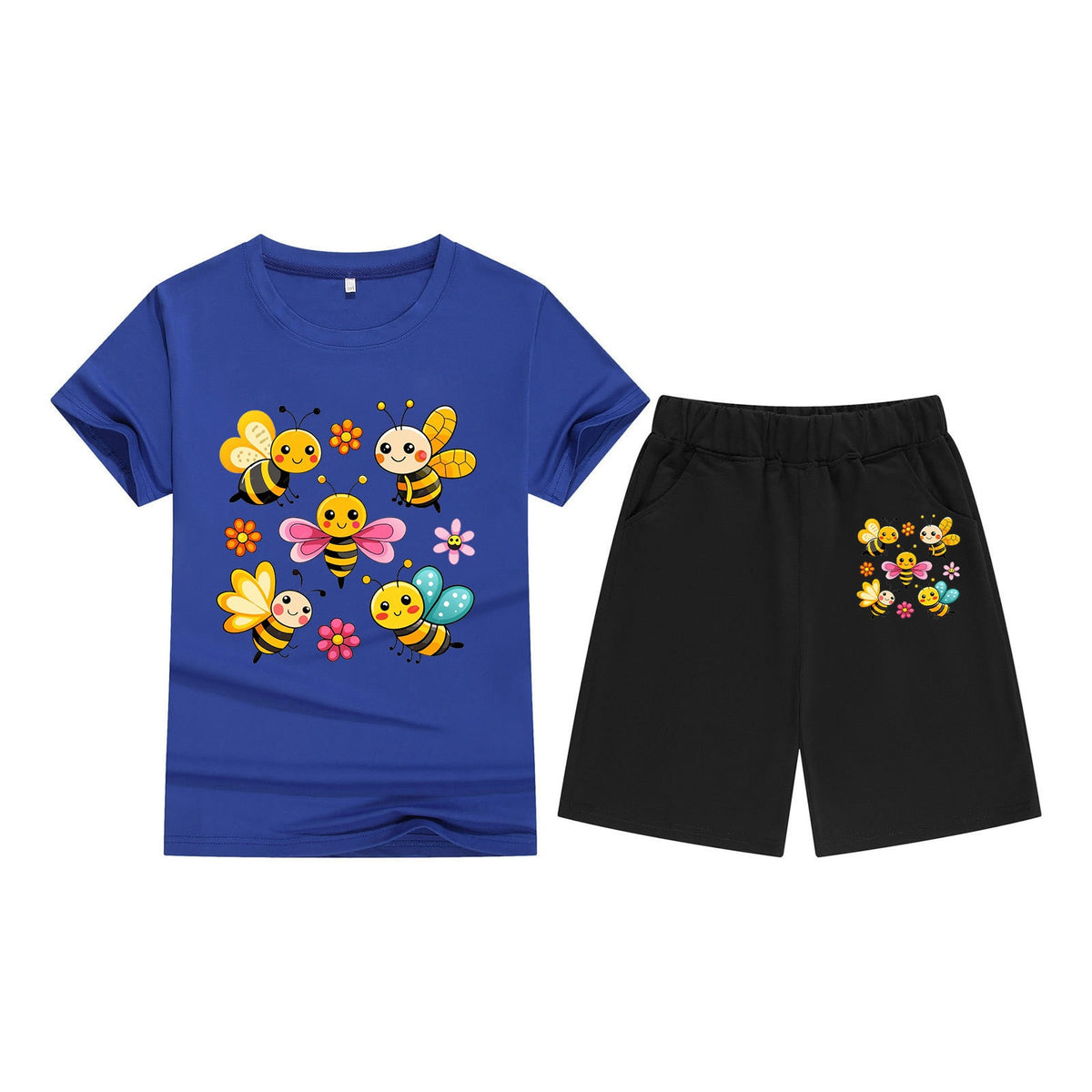 Children's T-Shirt Short Sleeve Candy Color Comfortable Kids Round Neck T-Shirt Printed Picture Pattern Embroidered Print