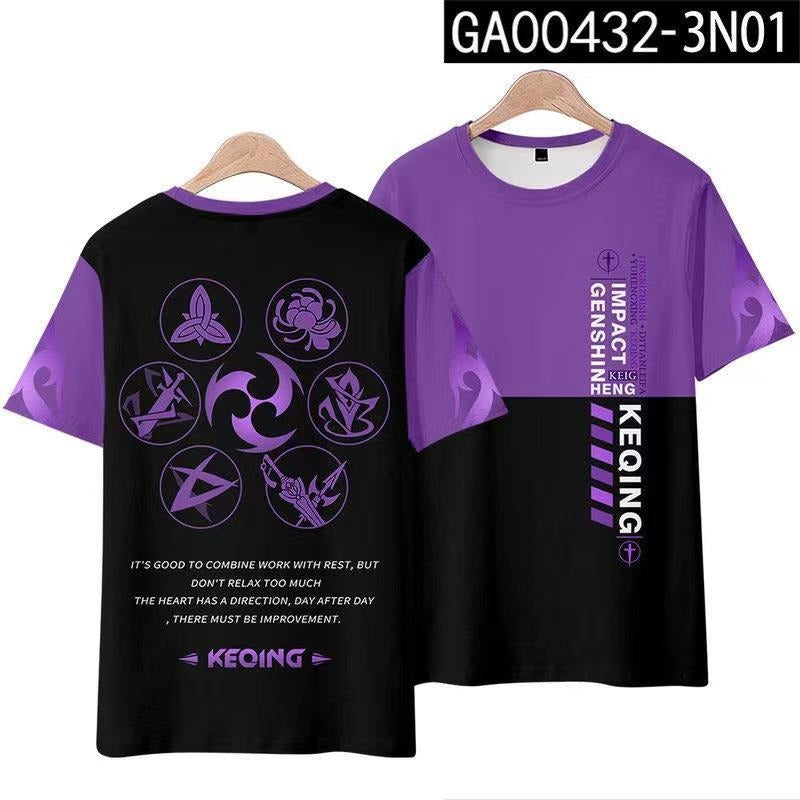 Genshin Impact Short-sleeved T-shirt Tingni Kuaiyu Pain Clothes Summer Animation Cos Clothes