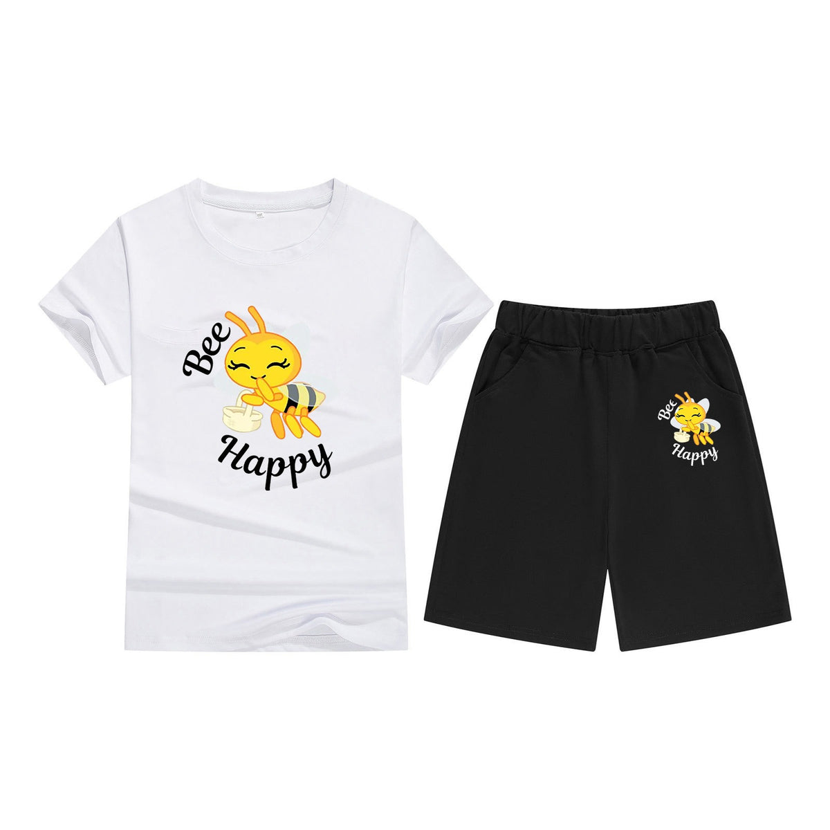 Children's T-Shirt Short Sleeve Candy Color Comfortable Kids Round Neck T-Shirt Printed Picture Pattern Embroidered Print