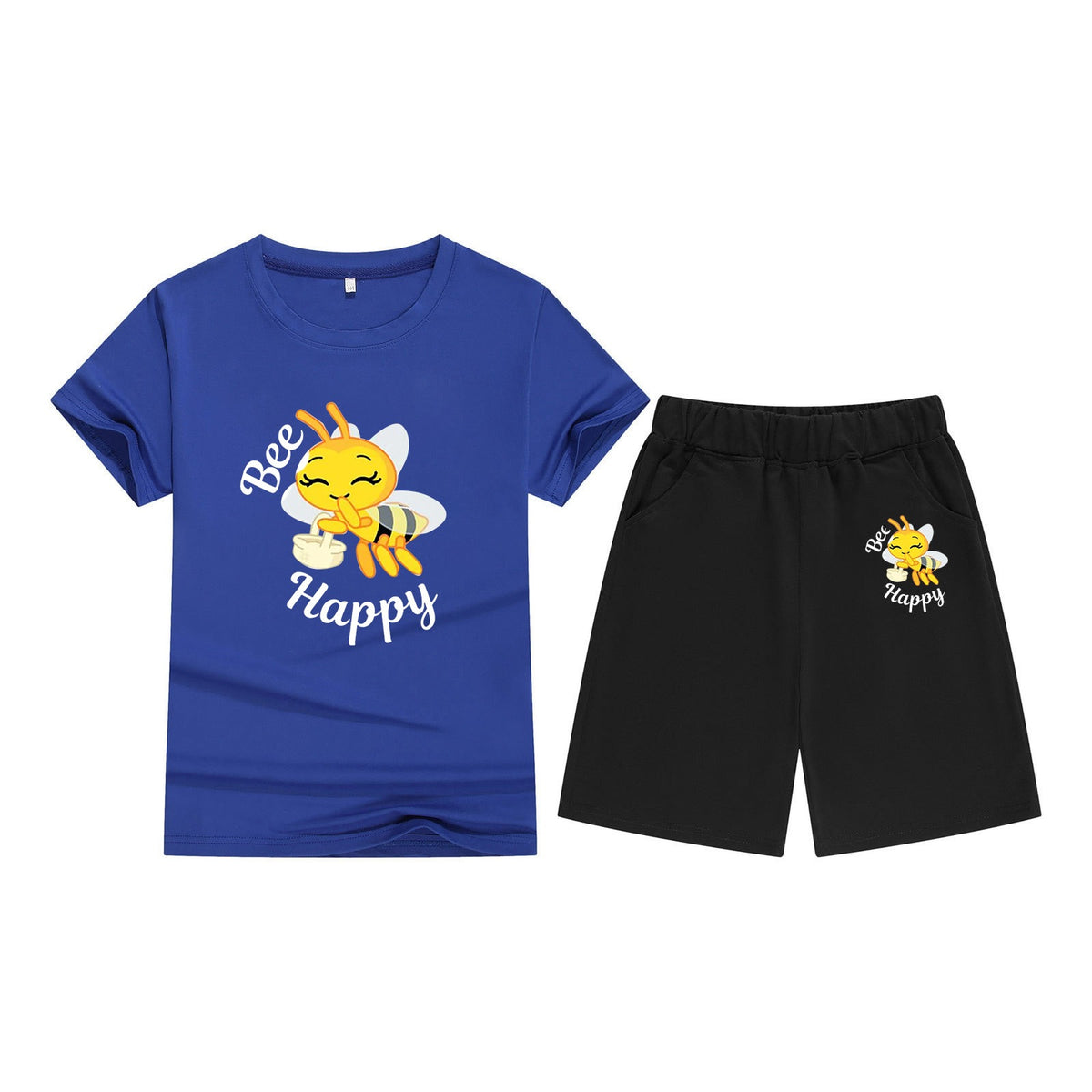 Children's T-Shirt Short Sleeve Candy Color Comfortable Kids Round Neck T-Shirt Printed Picture Pattern Embroidered Print