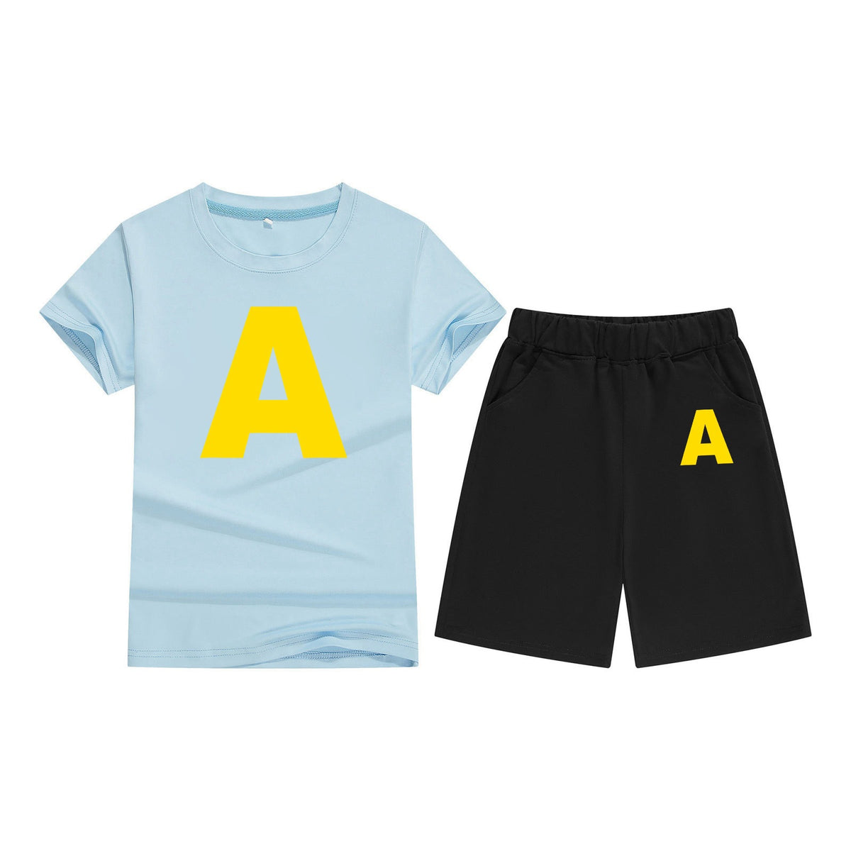 Children's Cotton T-Shirt Short Sleeve Candy Color Comfortable Kids Round Neck T-Shirt Printed Pattern Embroidery