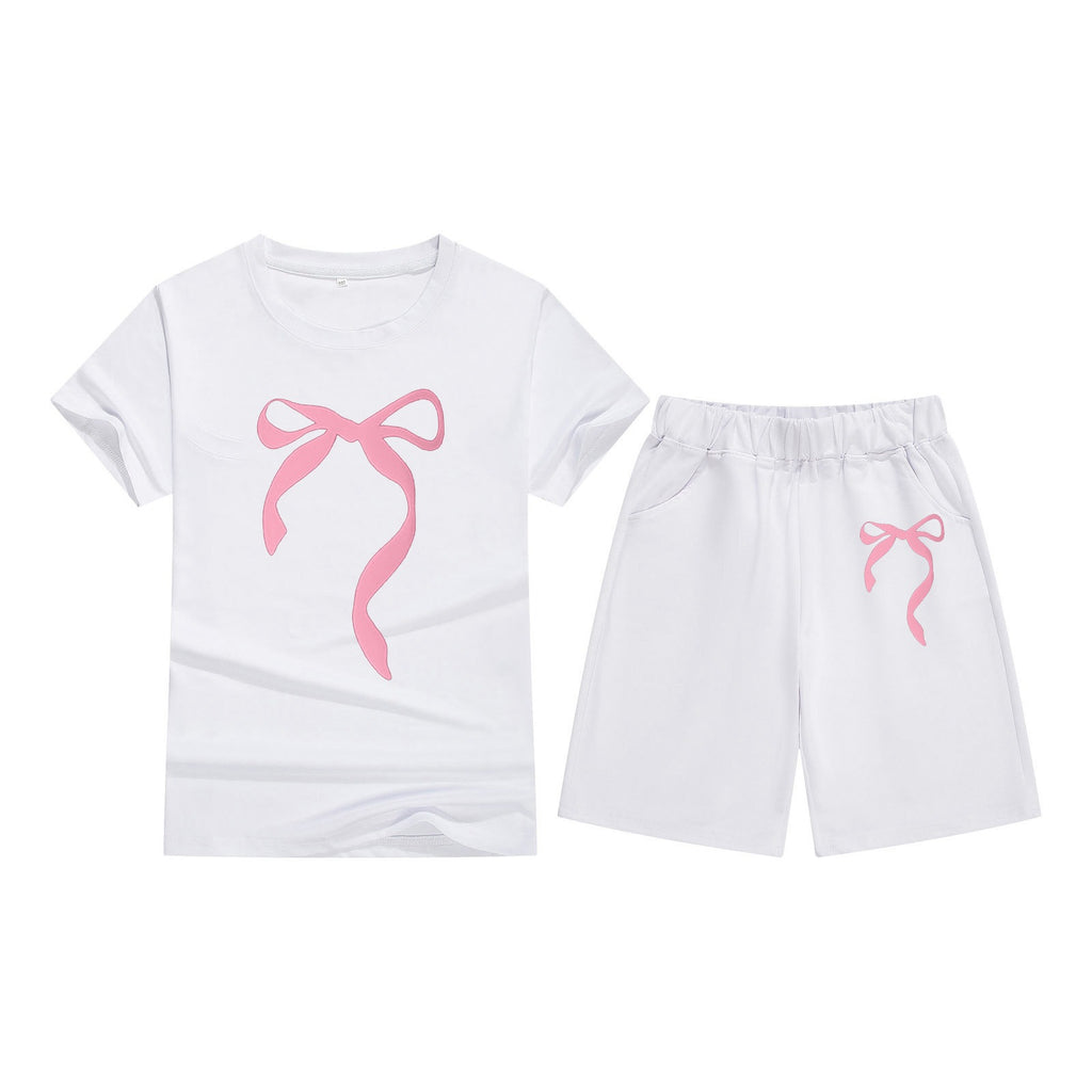 Cotton T-Shirt Short Sleeve Candy Color Comfortable Kids Round Neck Tee Printed Picture Pattern Embroidered Print