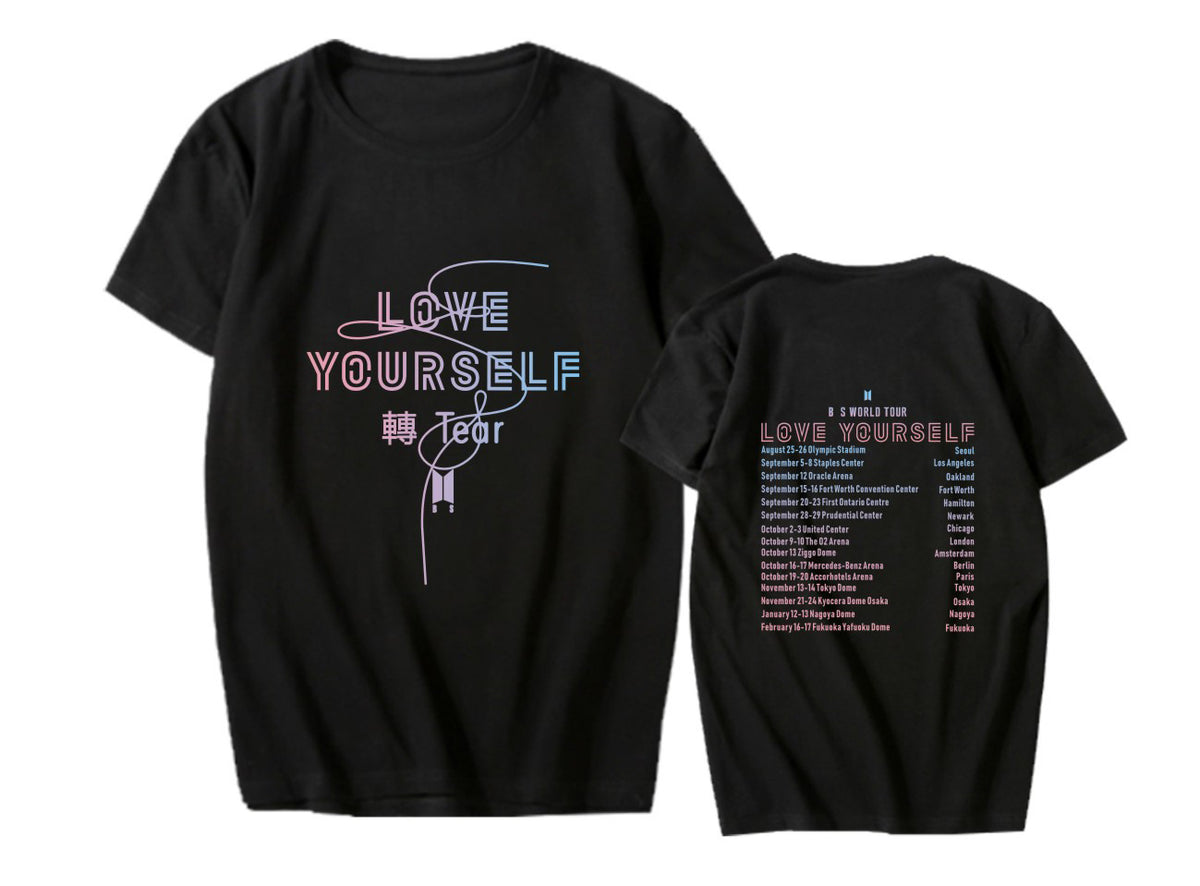 BTS LOVE YOURSELF tour around the support clothes with the same short-sleeved T-shirt