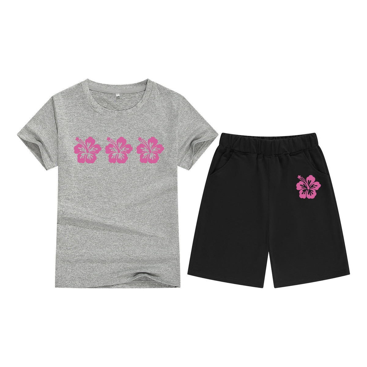 Cotton T-Shirt Short Sleeve Candy Color Comfortable Kids Round Neck Tee Printed Picture Pattern Embroidered