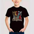Combed Cotton New Christmas Children's Short Sleeve Girls' T-Shirt Kids Clothing Boys' Short Sleeve