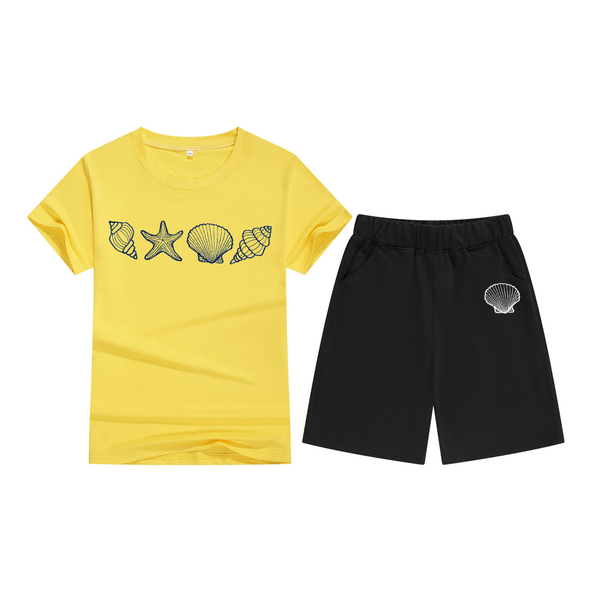 Cotton T-Shirt Short Sleeve Candy Color Comfortable Kids Round Neck Tee Printed Picture Pattern Embroidered Print