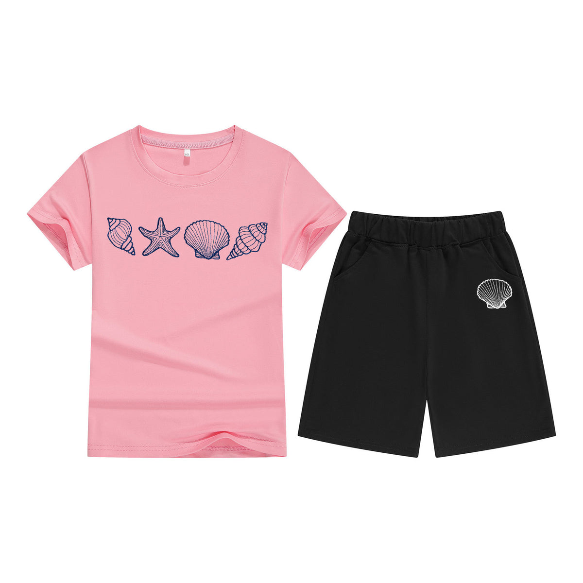 Cotton T-Shirt Short Sleeve Candy Color Comfortable Kids Round Neck Tee Printed Picture Pattern Embroidered Print