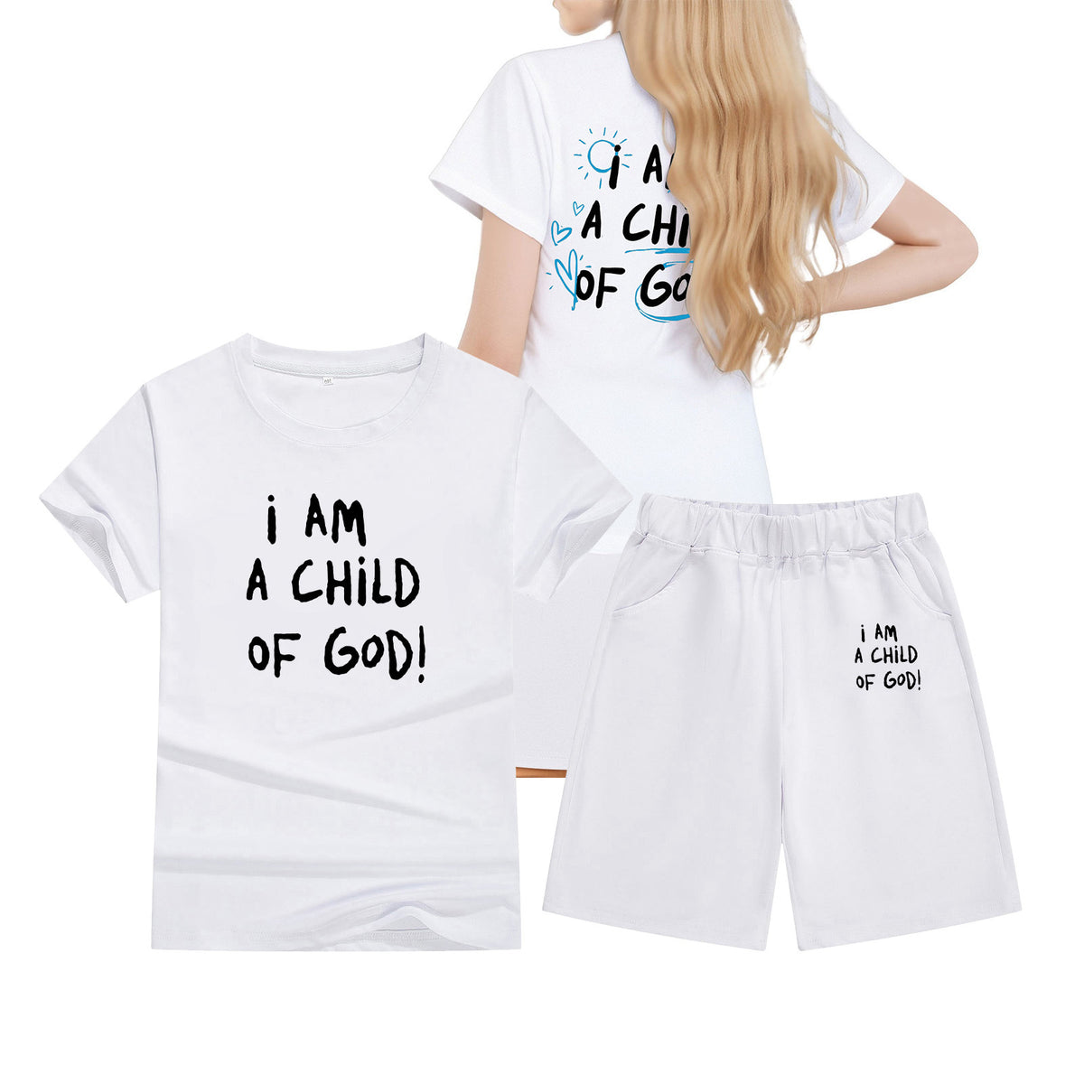 Cotton T-Shirt Short Sleeve Candy Color Comfortable Kids Round Neck T-Shirt Printed Picture Pattern Embroidered Print