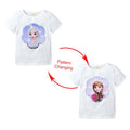 Kids Girls T shirts Summer Elsa Sequins For Spiderman T shirt Face Change Boys T Shirts New Children Tops Shirt Clothes 2-8Yrs