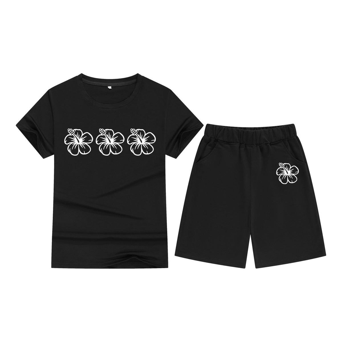 Cotton T-Shirt Short Sleeve Candy Color Comfortable Kids Round Neck Tee Printed Picture Pattern Embroidered Print