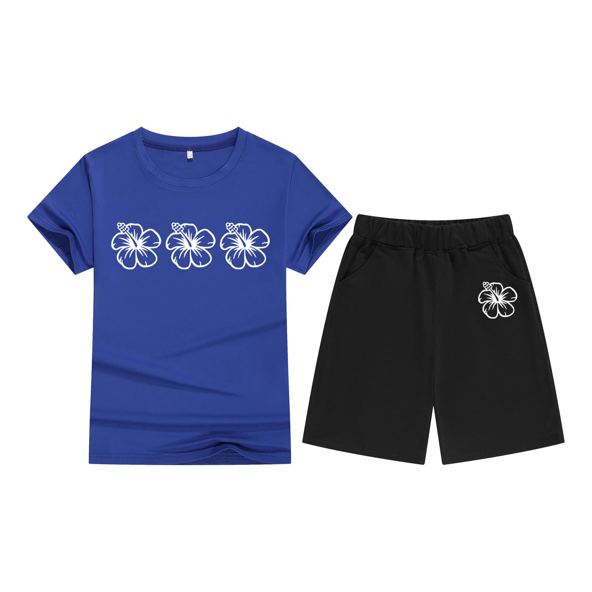 Cotton T-Shirt Short Sleeve Candy Color Comfortable Kids Round Neck Tee Printed Picture Pattern Embroidered Print