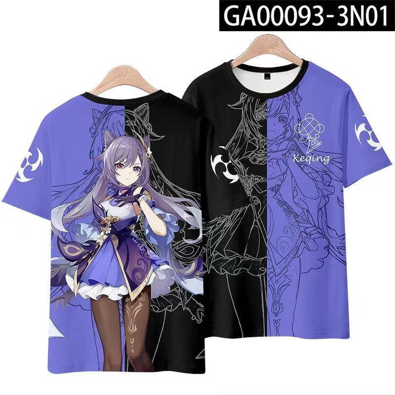 Genshin Impact Short-sleeved T-shirt Tingni Kuaiyu Pain Clothes Summer Animation Cos Clothes