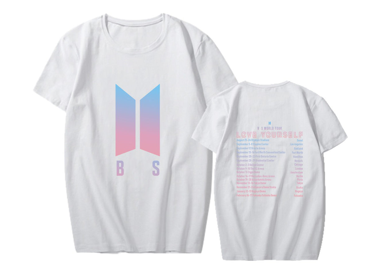 BTS LOVE YOURSELF tour around the support clothes with the same short-sleeved T-shirt