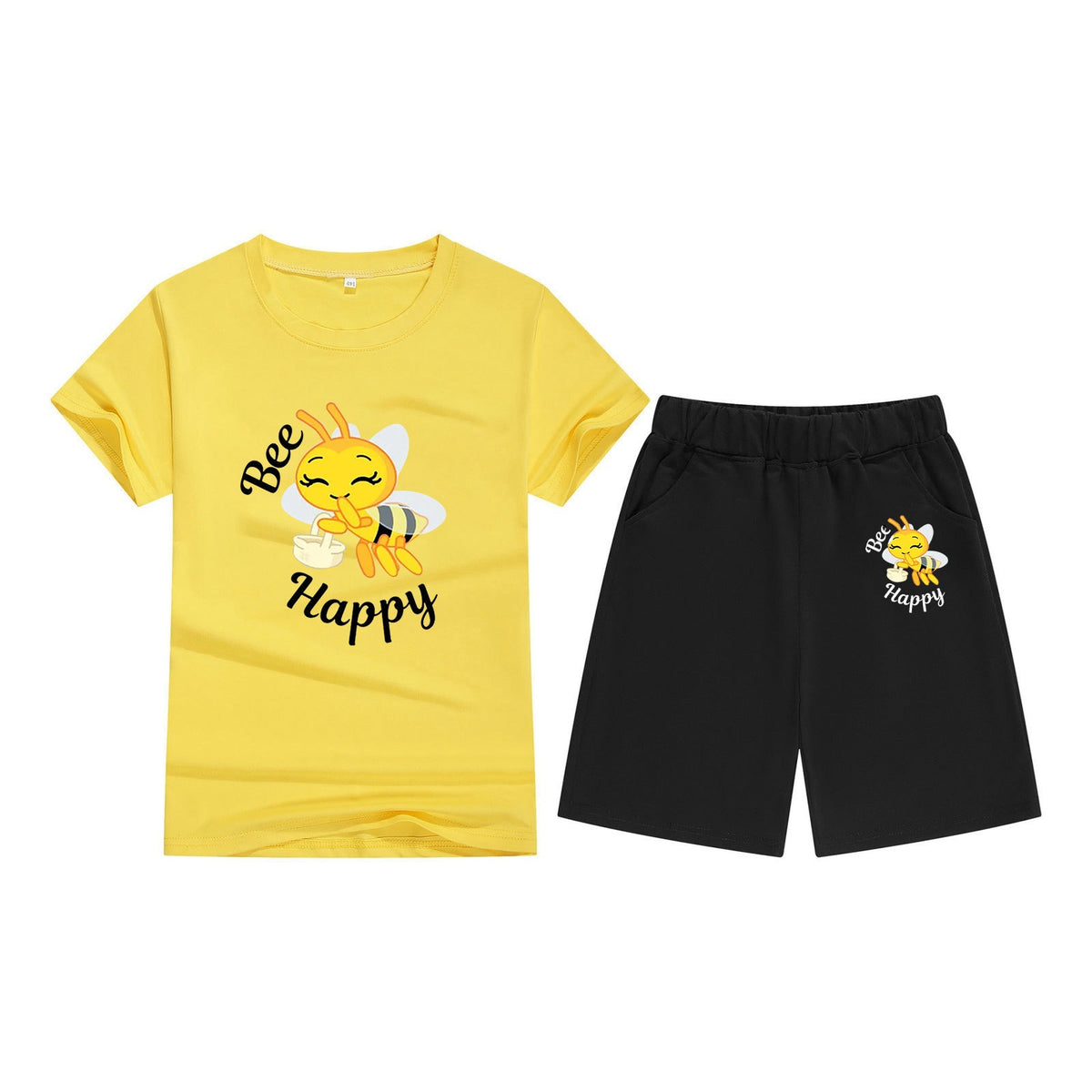 Children's T-Shirt Short Sleeve Candy Color Comfortable Kids Round Neck T-Shirt Printed Picture Pattern Embroidered Print