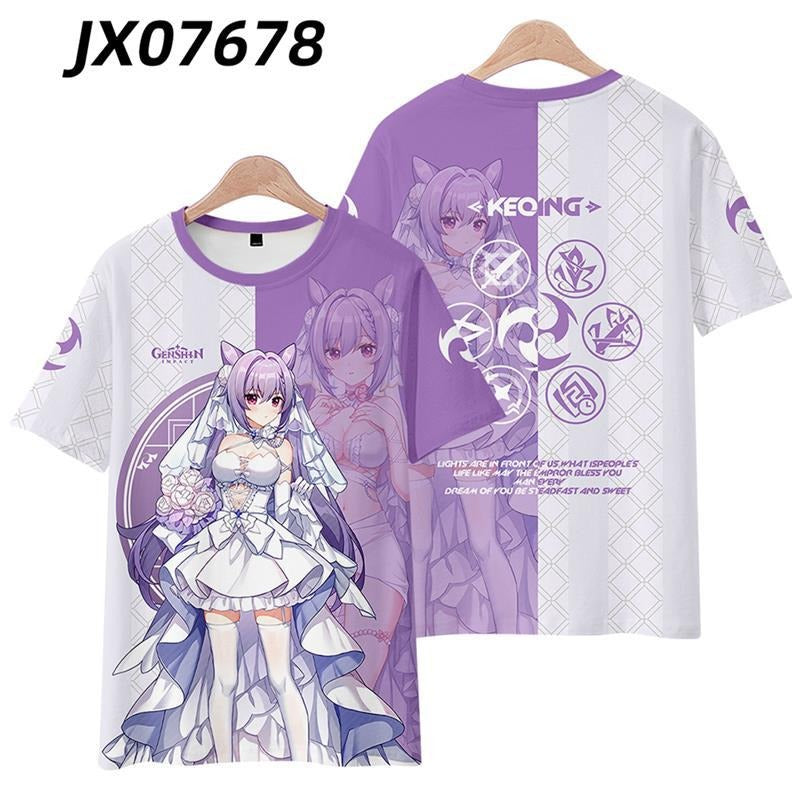 Genshin Impact Short-sleeved T-shirt Tingni Kuaiyu Pain Clothes Summer Animation Cos Clothes
