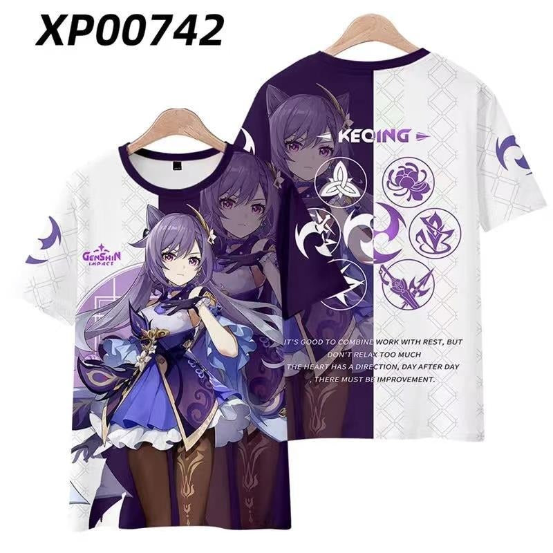 Genshin Impact Short-sleeved T-shirt Tingni Kuaiyu Pain Clothes Summer Animation Cos Clothes