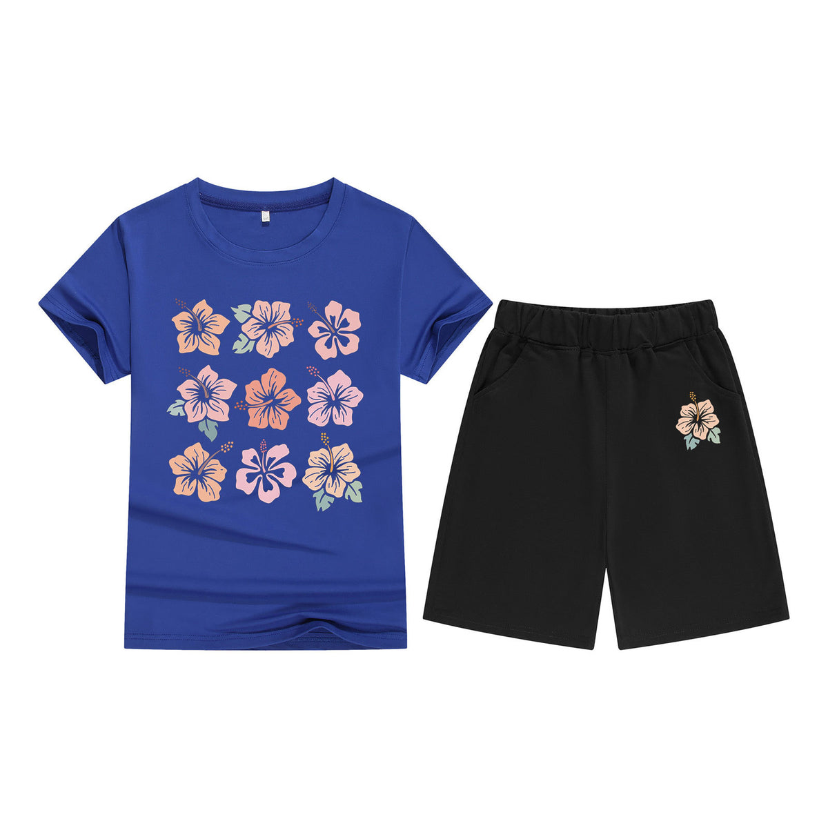 Cotton T-Shirt Short Sleeve Candy Color Comfortable Kids Round Neck Tee Printed Picture Pattern Embroidered Print