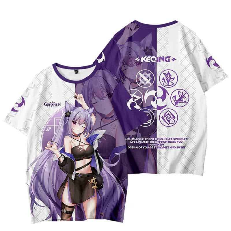 Genshin Impact Short-sleeved T-shirt Tingni Kuaiyu Pain Clothes Summer Animation Cos Clothes