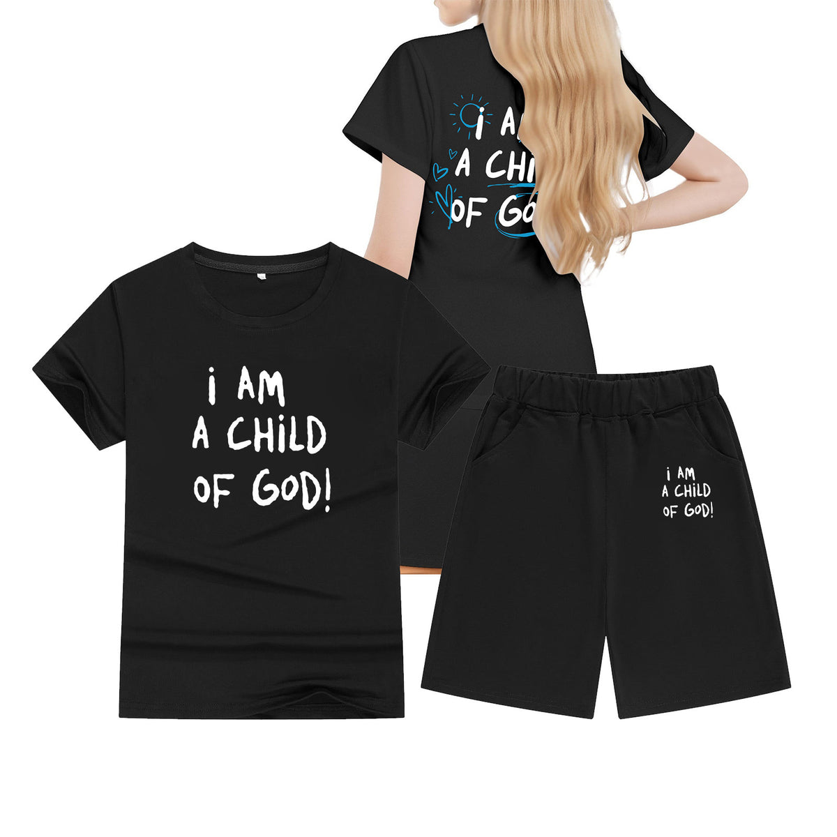 Cotton T-Shirt Short Sleeve Candy Color Comfortable Kids Round Neck T-Shirt Printed Picture Pattern Embroidered Print