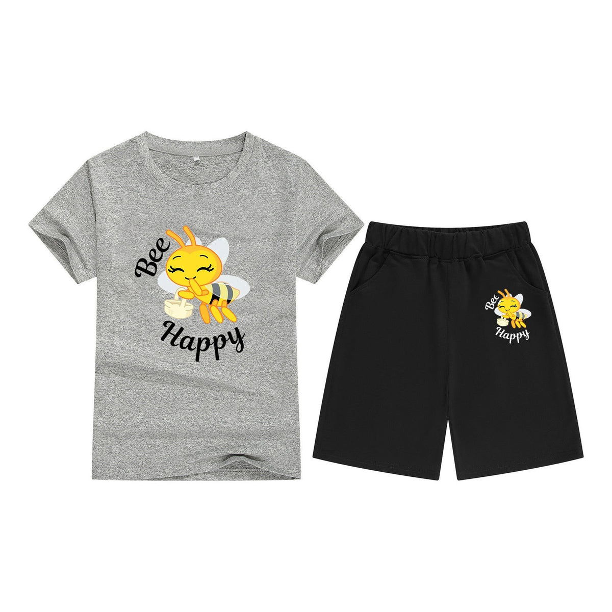 Children's T-Shirt Short Sleeve Candy Color Comfortable Kids Round Neck T-Shirt Printed Picture Pattern Embroidered Print
