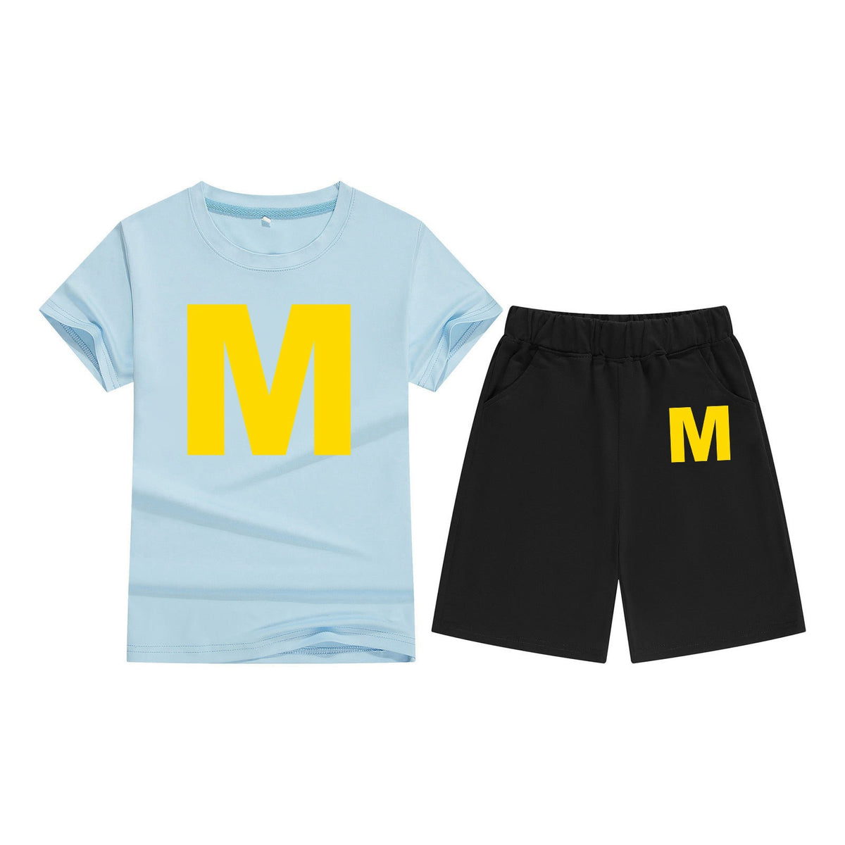 Cotton T-Shirt Short Sleeve Candy Color Comfortable Kids Round Neck T-Shirt Printed Pattern Embroidery