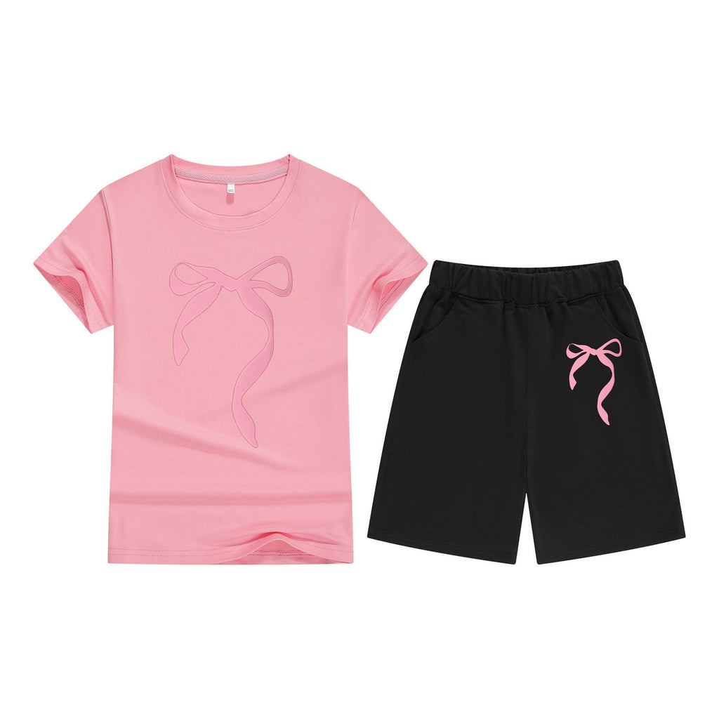 Cotton T-Shirt Short Sleeve Candy Color Comfortable Kids Round Neck Tee Printed Picture Pattern Embroidered Print