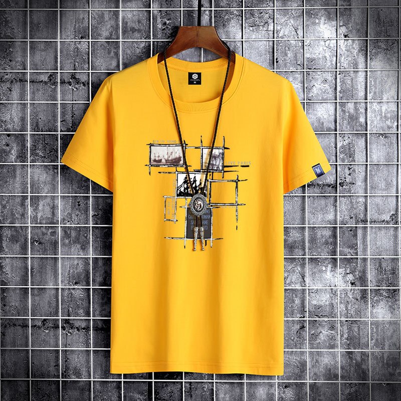 Short sleeve cotton summer man t-shirt casual loost men tshirt cool o-neck oversized t shirt male tee shirt clothes for teens