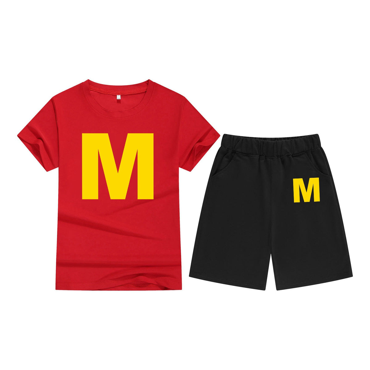 Cotton T-Shirt Short Sleeve Candy Color Comfortable Kids Round Neck T-Shirt Printed Pattern Embroidery