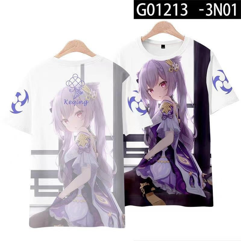 Genshin Impact Short-sleeved T-shirt Tingni Kuaiyu Pain Clothes Summer Animation Cos Clothes