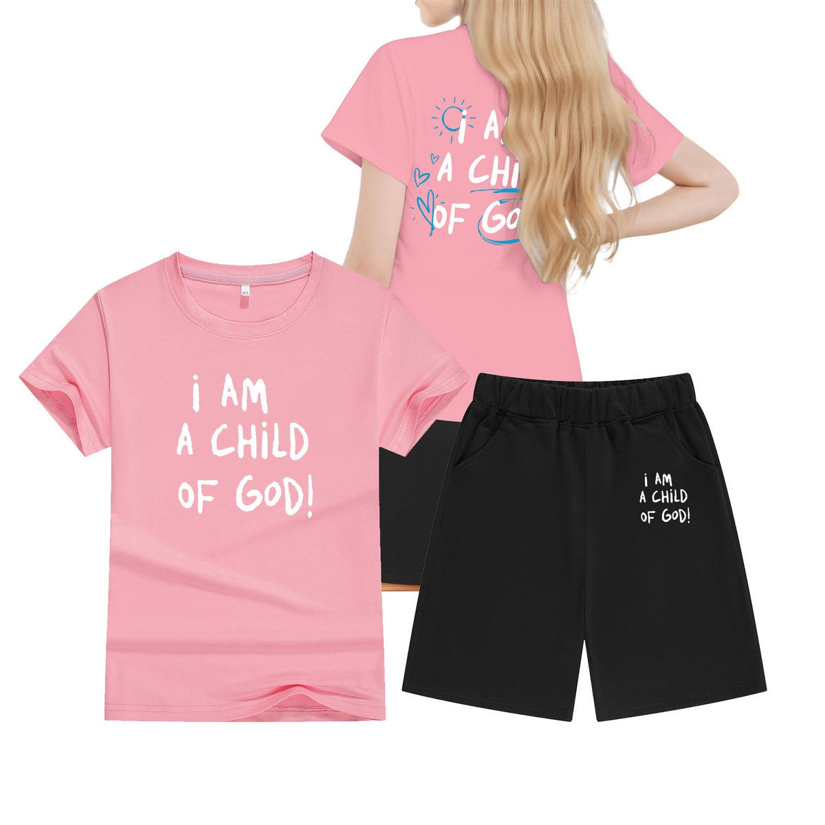 Cotton T-Shirt Short Sleeve Candy Color Comfortable Kids Round Neck T-Shirt Printed Picture Pattern Embroidered Print