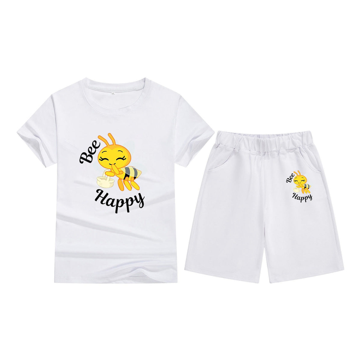 Children's T-Shirt Short Sleeve Candy Color Comfortable Kids Round Neck T-Shirt Printed Picture Pattern Embroidered Print