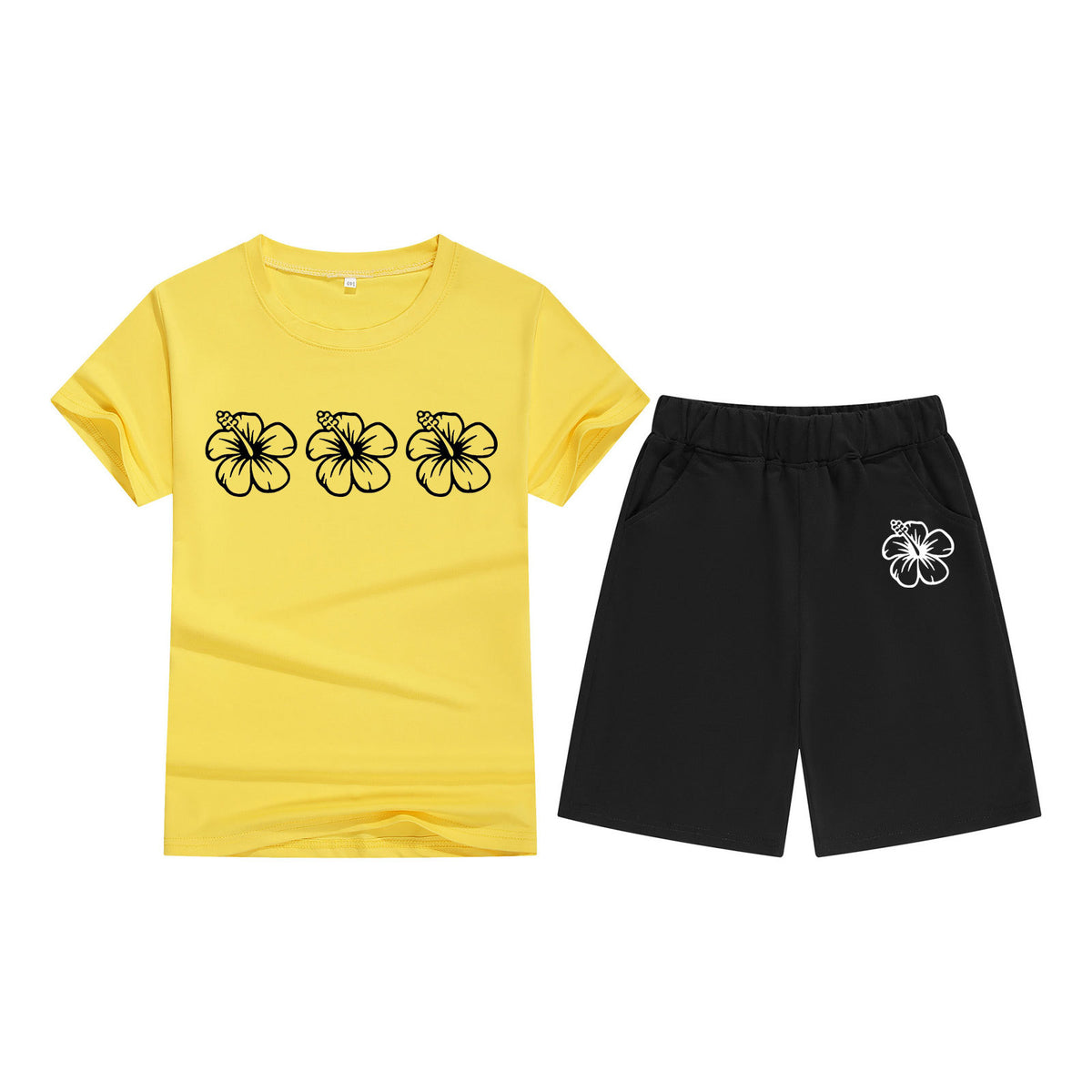 Cotton T-Shirt Short Sleeve Candy Color Comfortable Kids Round Neck Tee Printed Picture Pattern Embroidered Print