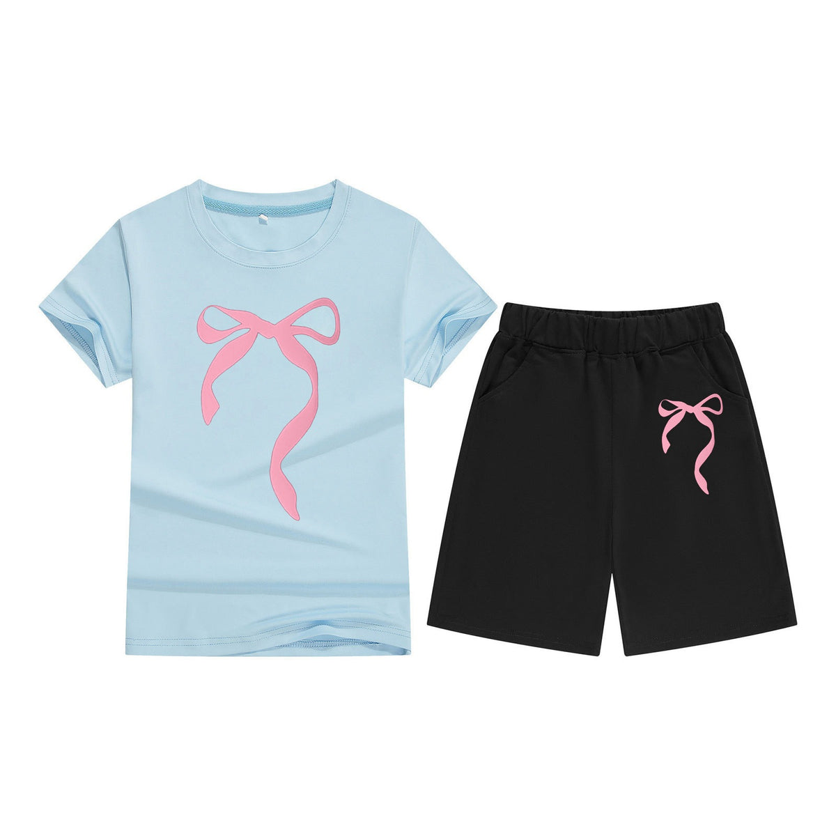 Cotton T-Shirt Short Sleeve Candy Color Comfortable Kids Round Neck Tee Printed Picture Pattern Embroidered Print