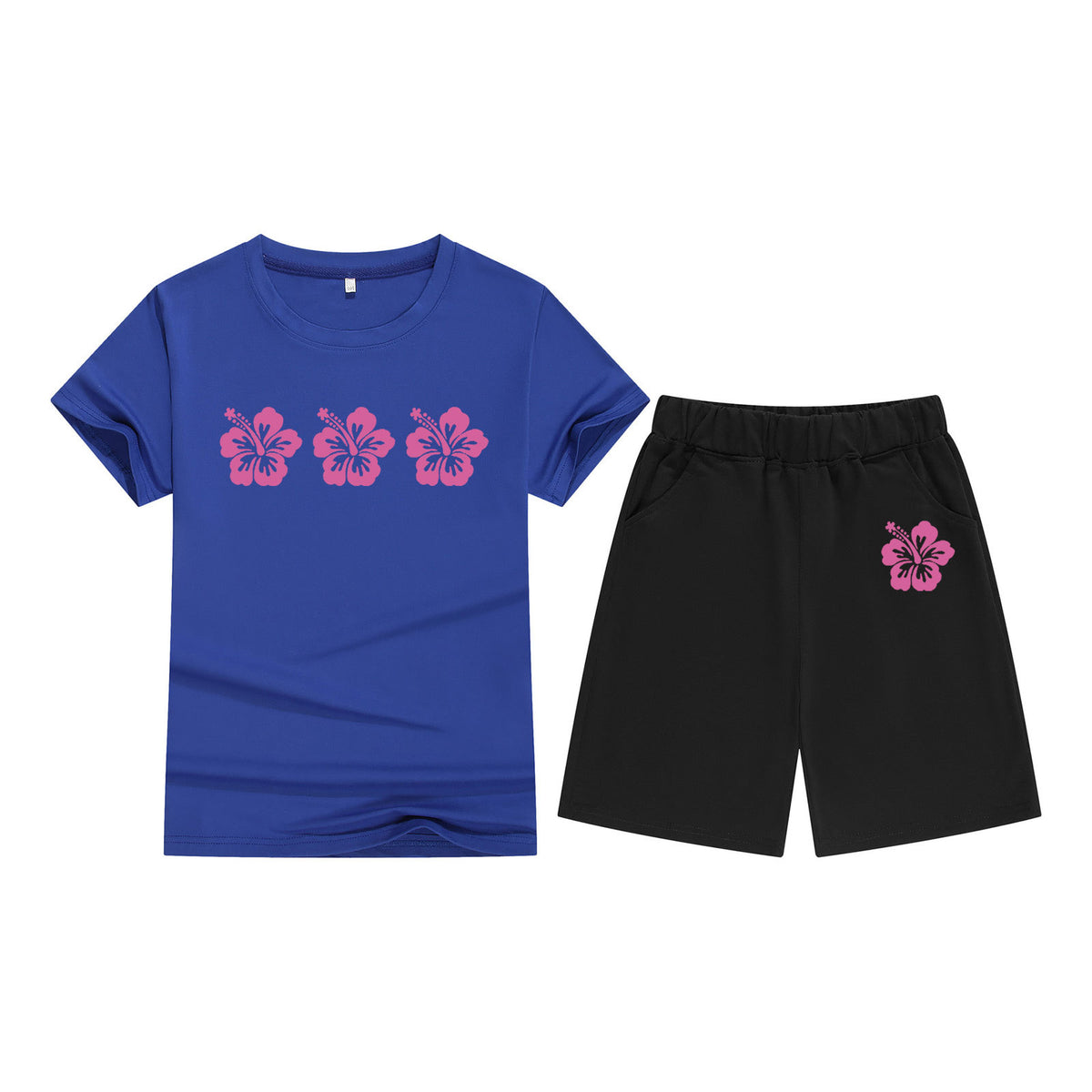 Cotton T-Shirt Short Sleeve Candy Color Comfortable Kids Round Neck Tee Printed Picture Pattern Embroidered