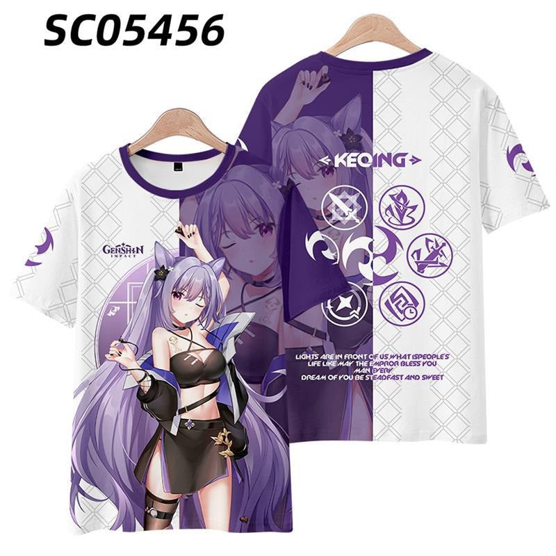 Genshin Impact Short-sleeved T-shirt Tingni Kuaiyu Pain Clothes Summer Animation Cos Clothes