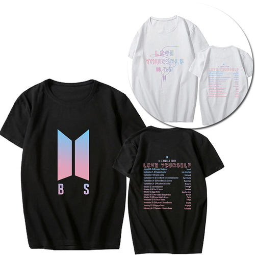 BTS LOVE YOURSELF tour around the support clothes with the same short-sleeved T-shirt