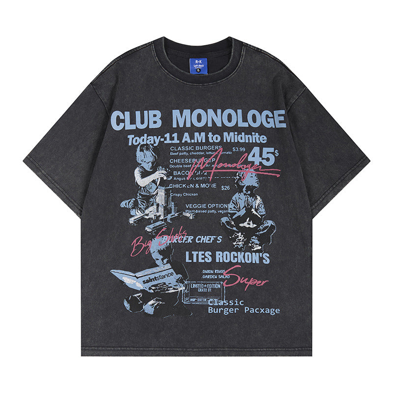 Kids' Print Letter Printed Short Sleeve Men's Couple T-Shirt