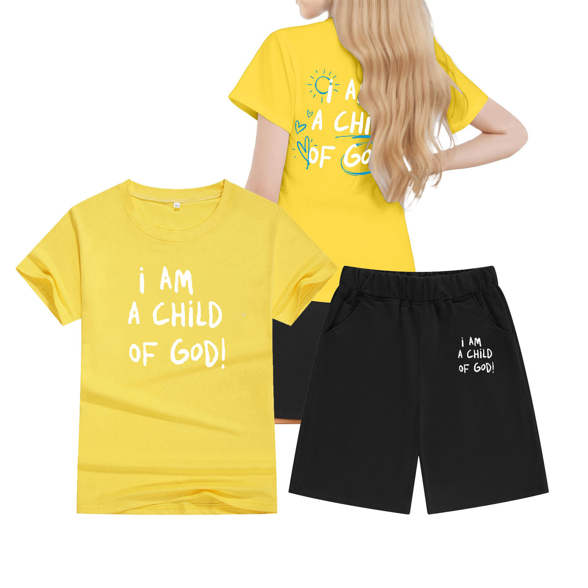Cotton T-Shirt Short Sleeve Candy Color Comfortable Kids Round Neck T-Shirt Printed Picture Pattern Embroidered Print