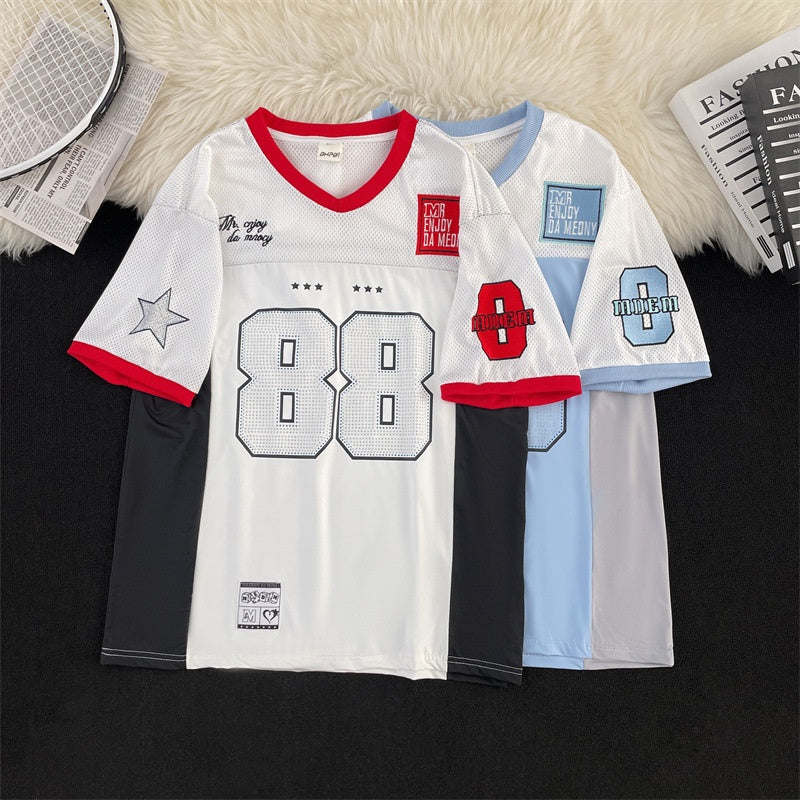 V-neck niche design rugby clothes