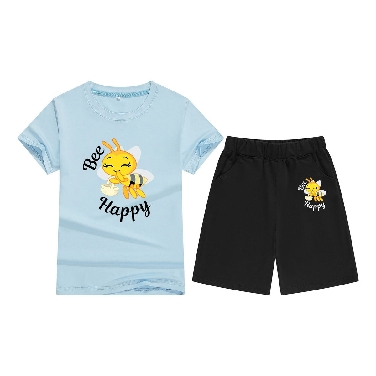 Children's T-Shirt Short Sleeve Candy Color Comfortable Kids Round Neck T-Shirt Printed Picture Pattern Embroidered Print